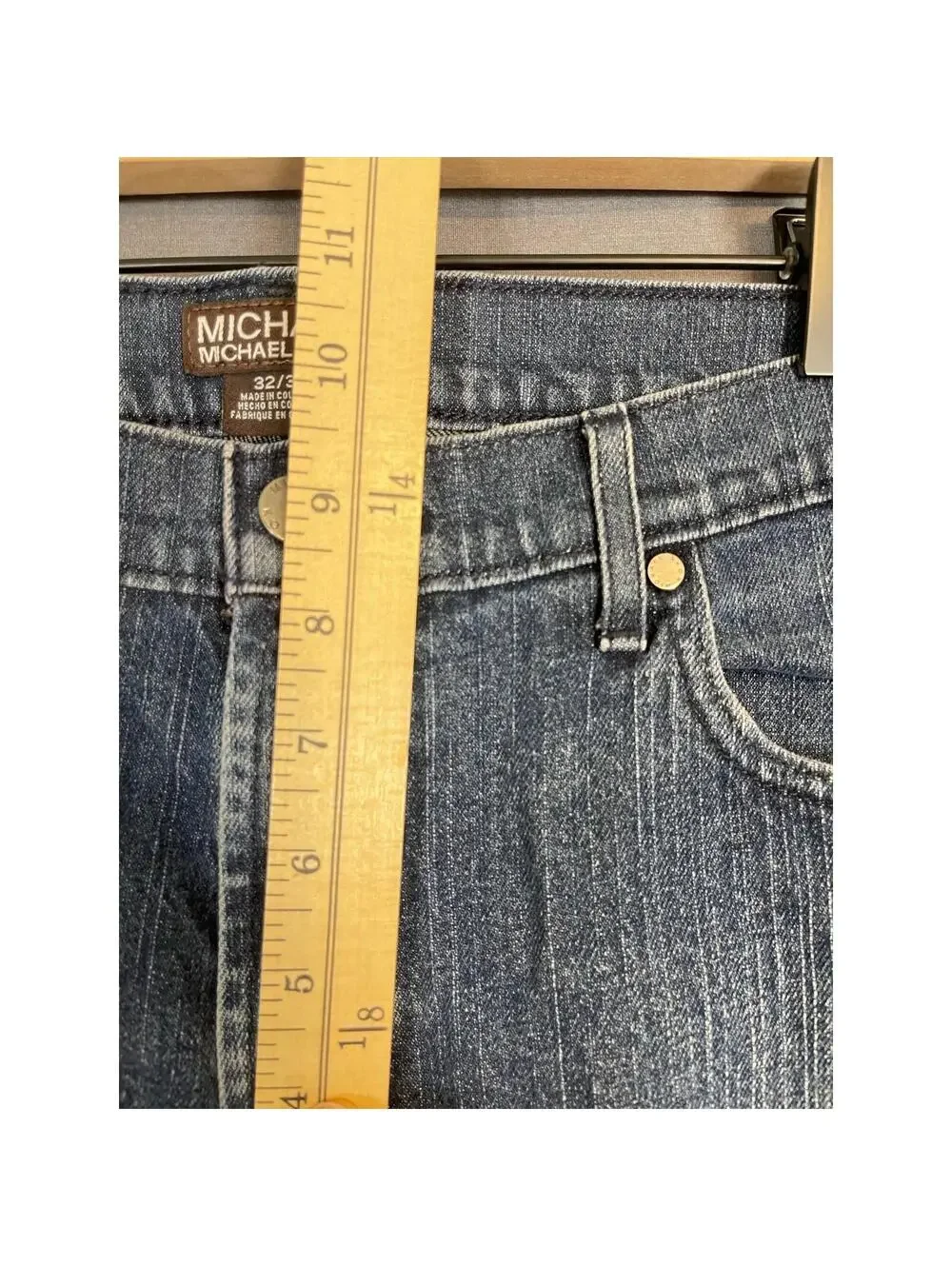 Michael Kors Tailored Fit Women's Size 32 X 32 Dark Wash Blue Denim Jeans